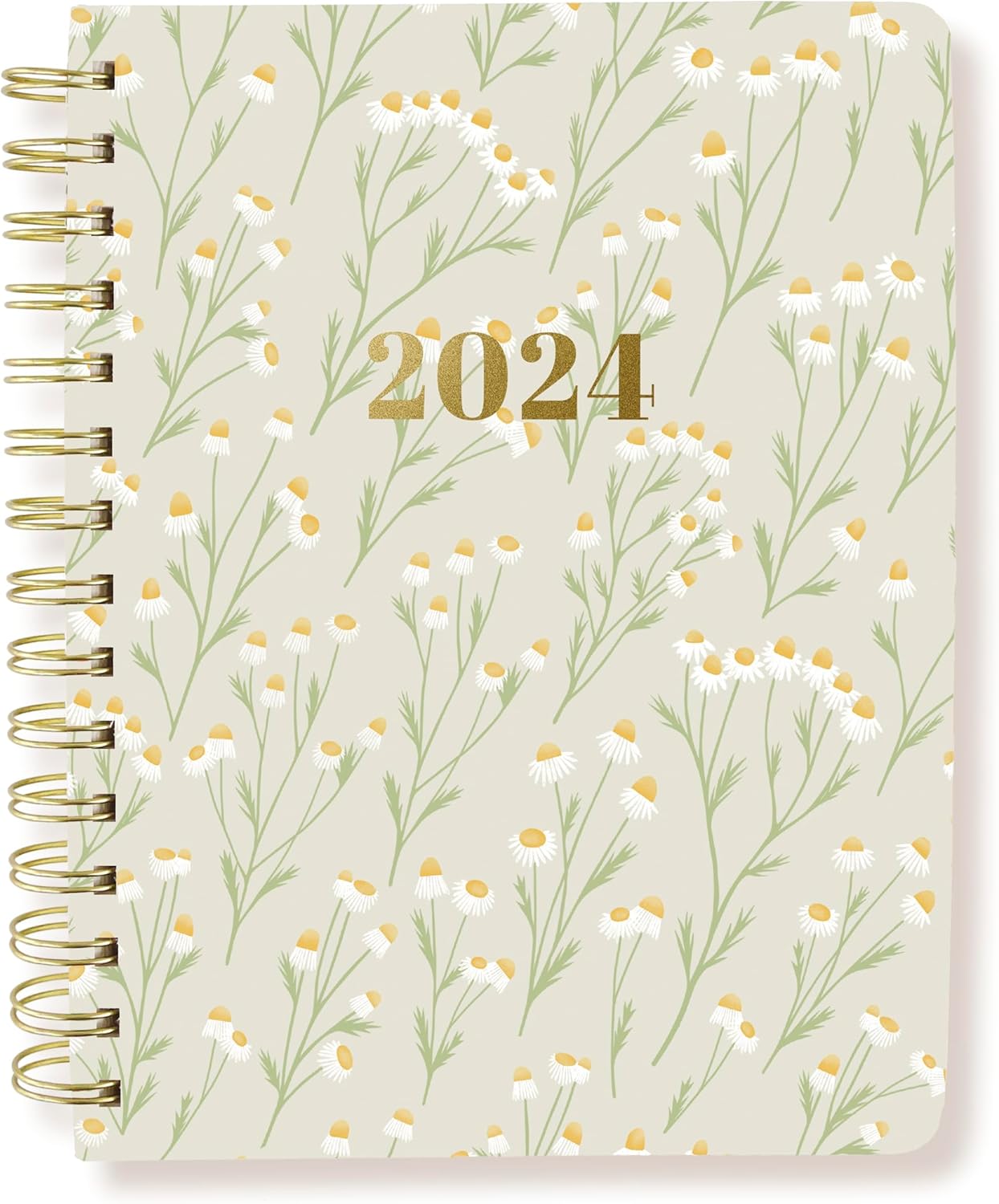 Graphique 2024 Spiral Vegan Leather Planner, 12 Month Organizer January 2024 - Dec. 2024, Weekly & Monthly Spreads, To-Do & Note List, Laminated Tabs, Reminder Stickers, Green Floral, 6” x 8”