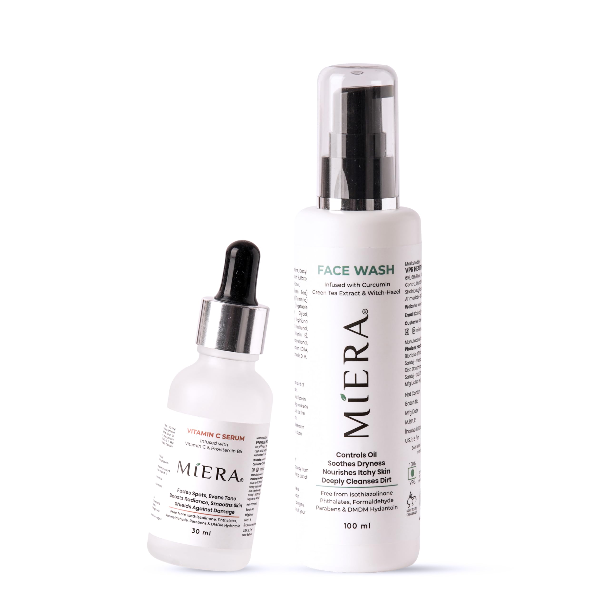 MIERA Daily Glow Duo | Face Wash with Curcumin & Green Tea | Vitamin C Serum with Aloe Vera for Clear, Radiant Skin | Gentle Skincare for All Skin Types-image-40