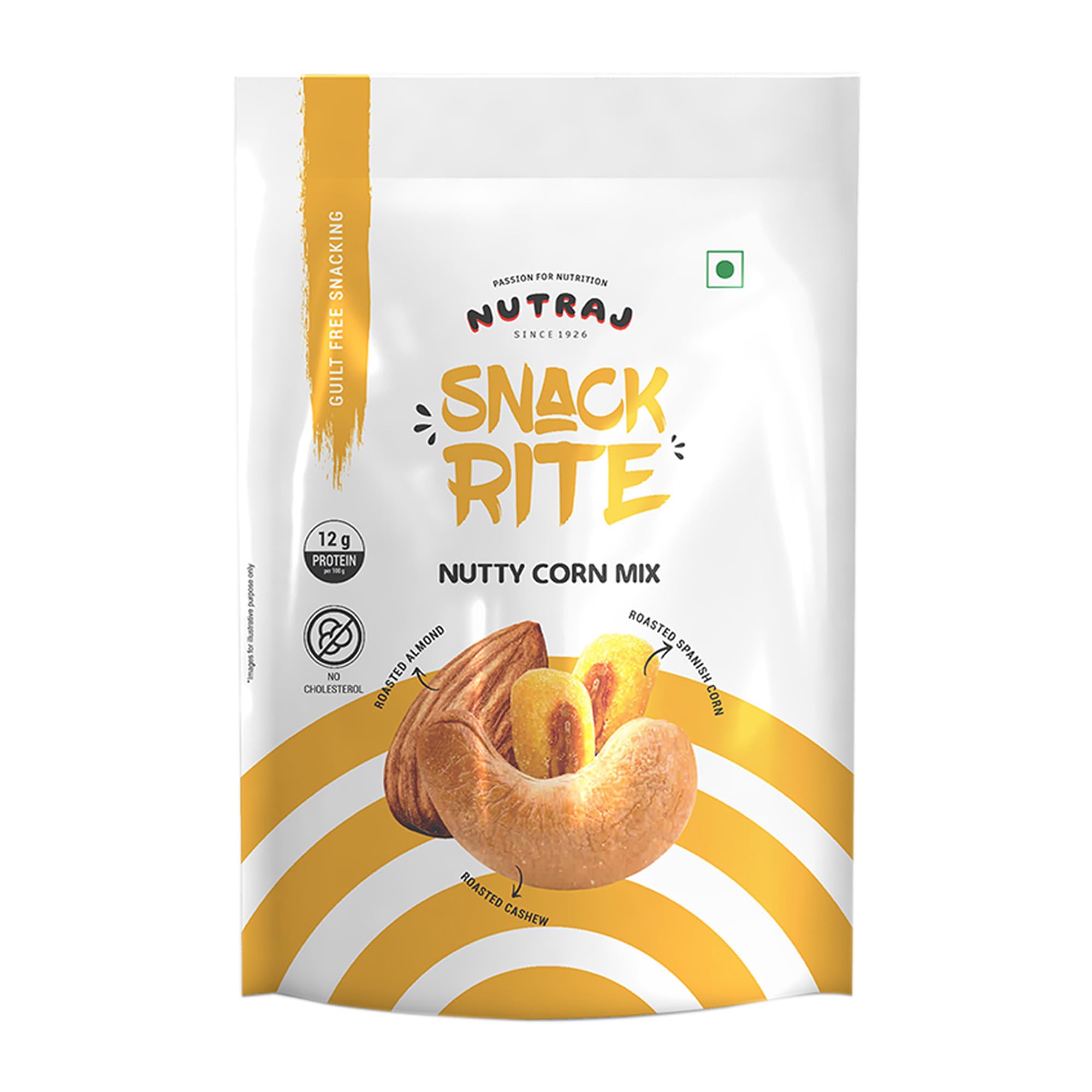 Nutraj Snackrite Nutty Corn Mix 150g (Corn, Cashew Nuts & Almond Kernels) | Dried fruits | Mixes Nuts | Any Time Snack | Trail Mixes
