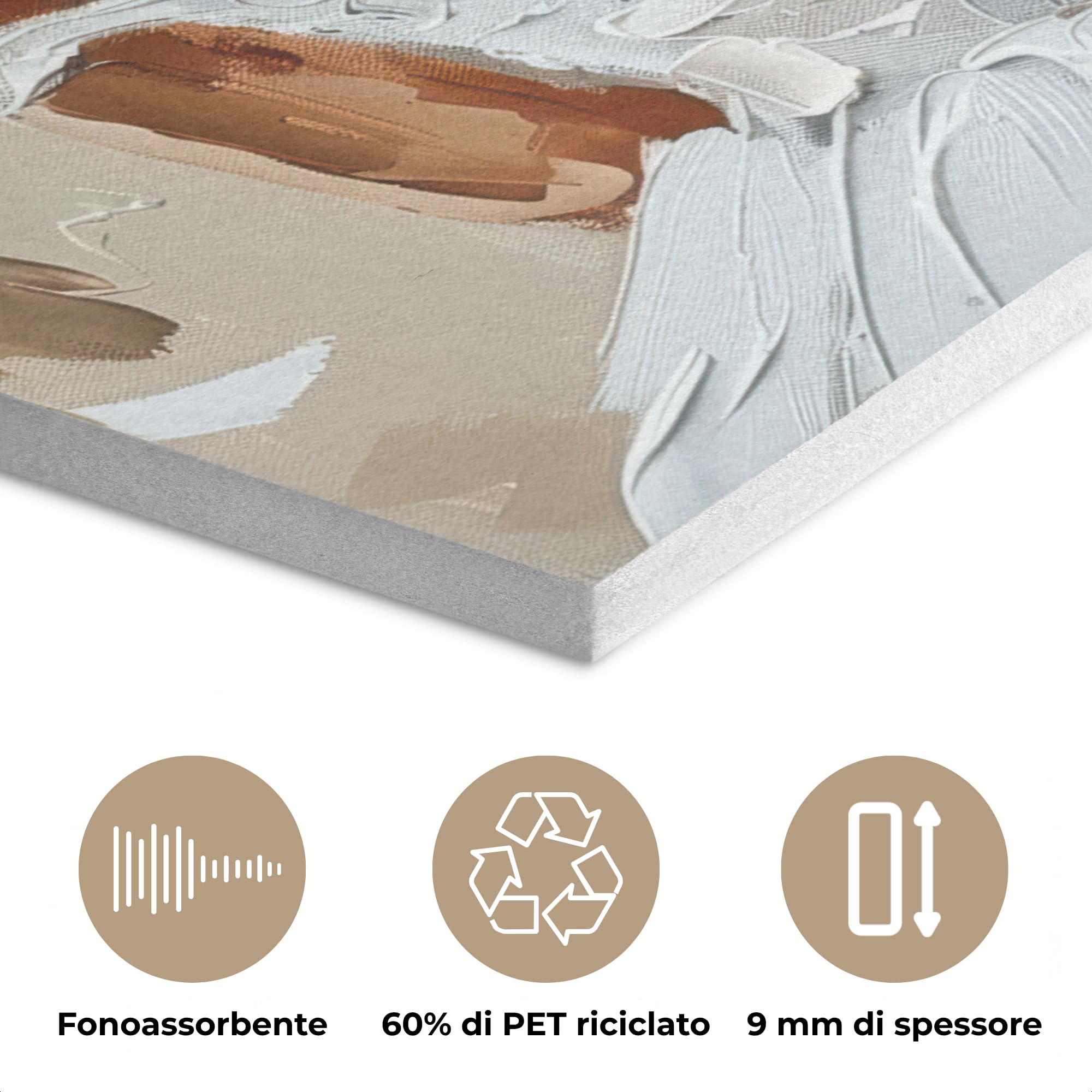 MuchoWow© Creazione Parete 60x80 cm Feltro Moderno Soggiorno Stanza Letto Quadro Cornice Salotto Donna - Vernice - Astratto - Beige - Moderno