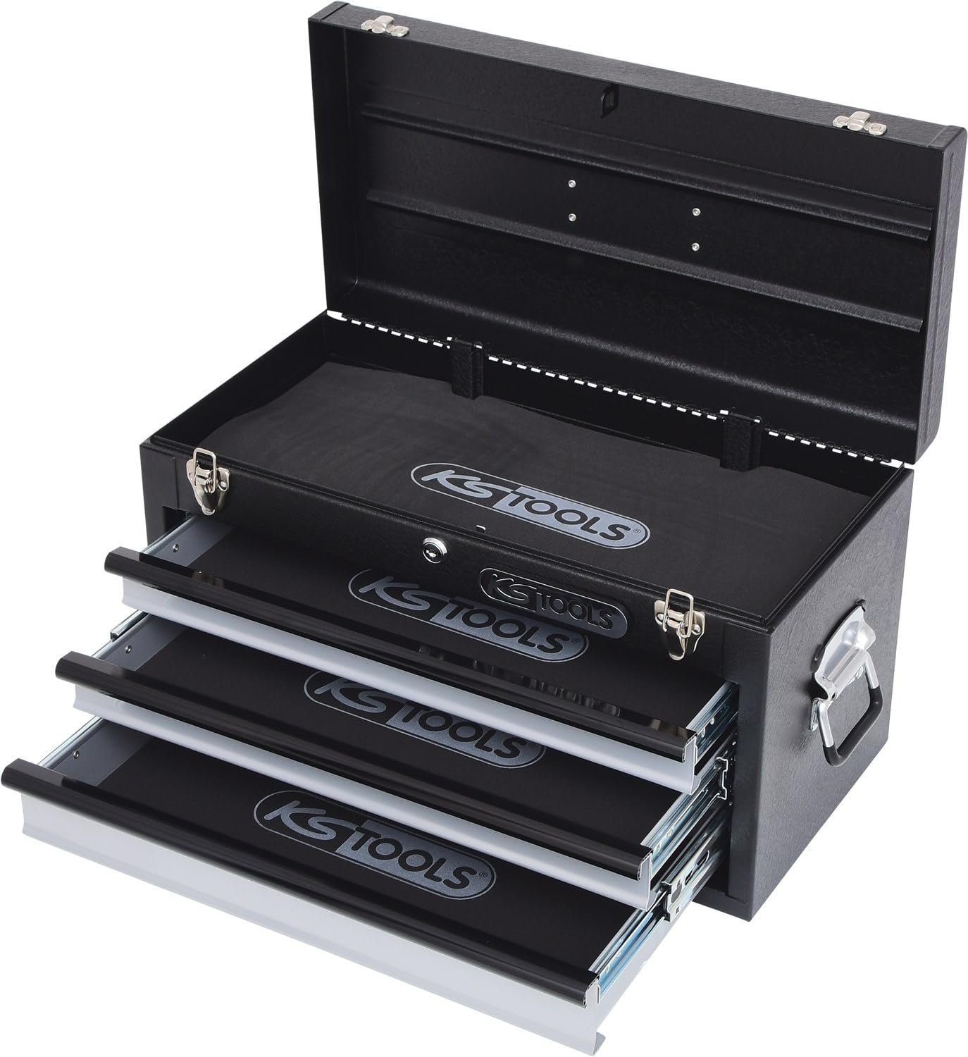 KS Tools 801.0003 Caja de herramientas de metal/3cajones/negra, 508x255x303mm