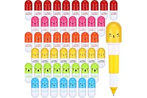 Pill Pens, 100 Pcs Retractable Capsule Shaped Ballpoint Pens for Nurses, Students, and Doctors