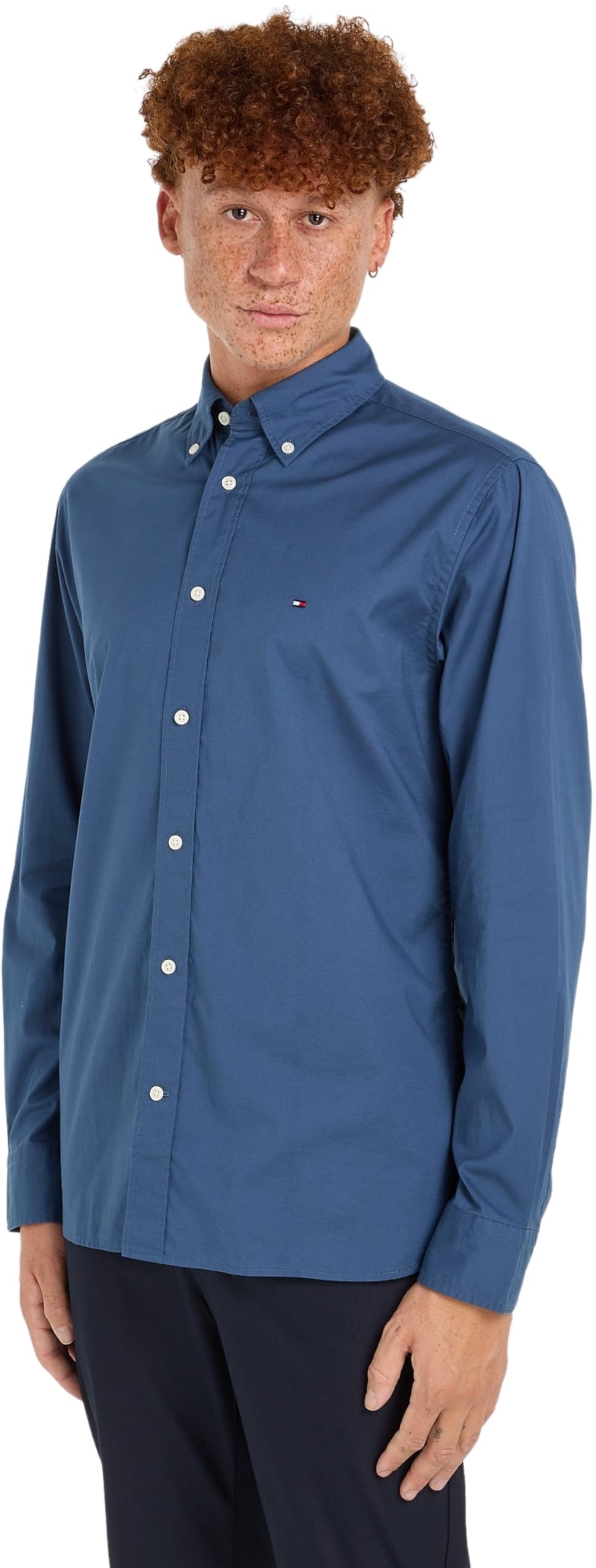 Tommy Hilfiger Hombre Camisa Poplin Manga Larga