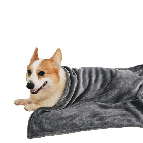 Fluffy's Luxurious Dog/Cat Blanket, Soft and Warm Pet Throw for Dogs & Cats (Black) (S 25X35)