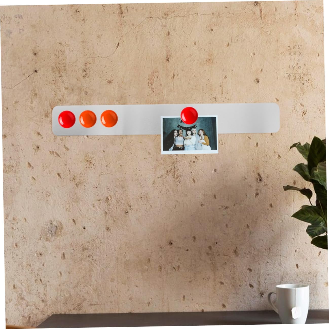 DOITOOL 4pcs Adhesive Backing Bulletin Board Strip Memo Board for Wall for Photos Memos and Notes Display Sturdy Design for Stylish Home Decor