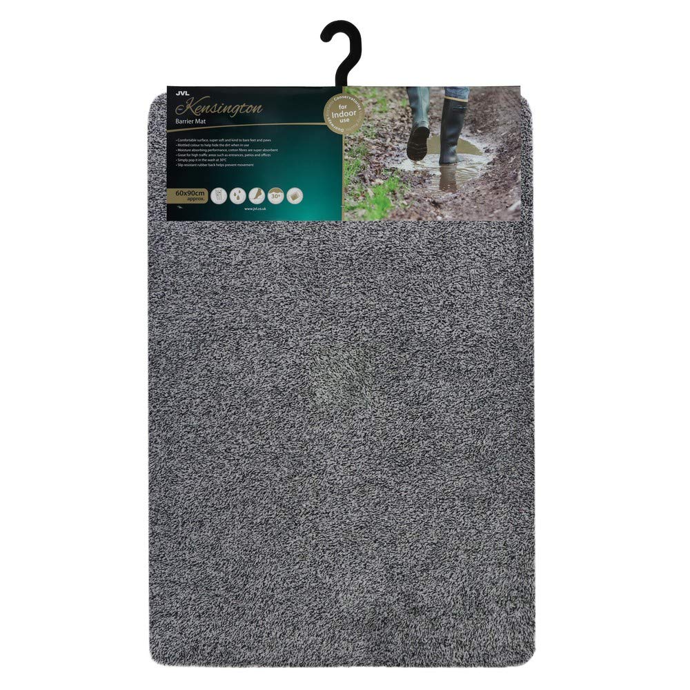 JVL Kensington Barrier Door Mat, Grey, 60 x 90 cm, Large, 01-514