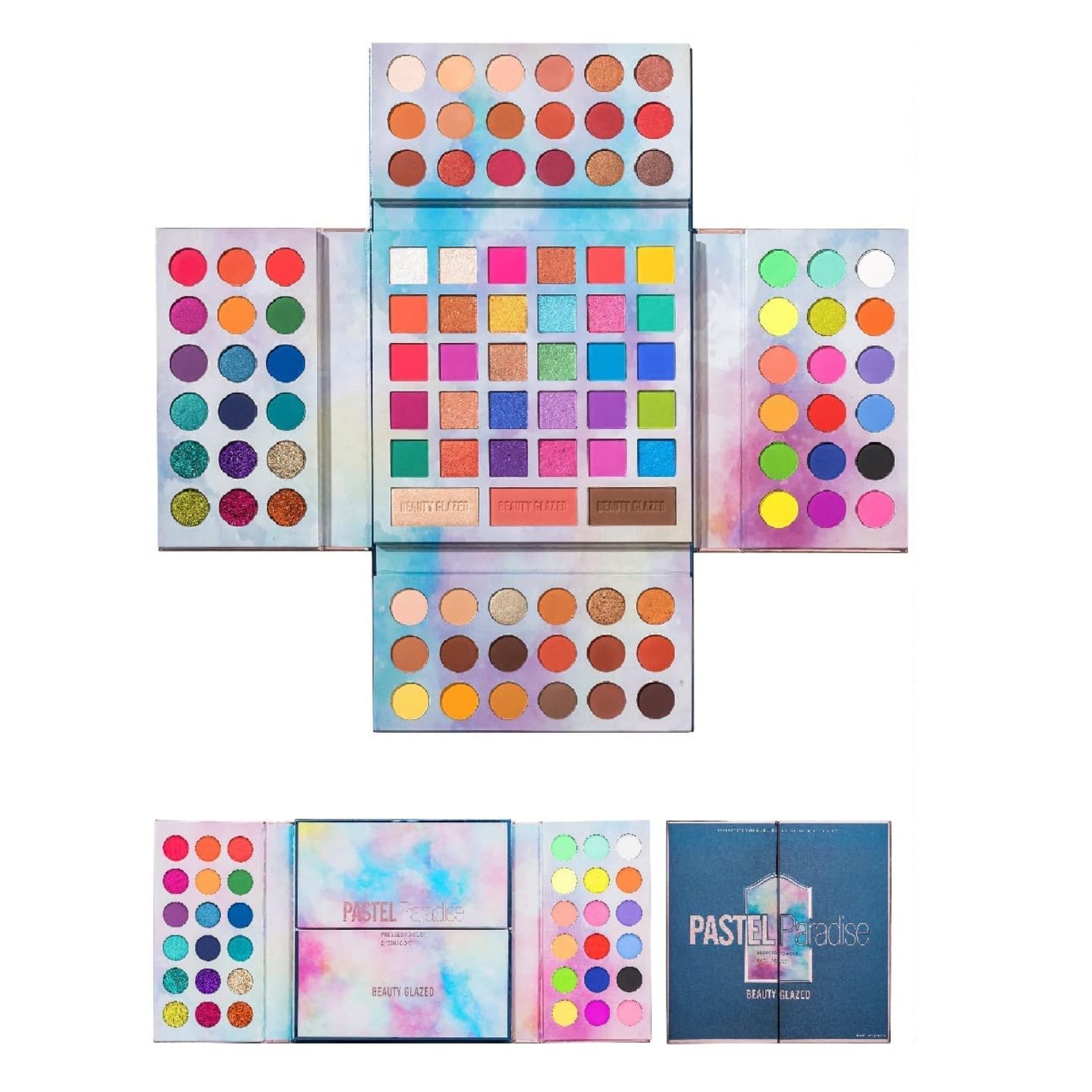 RaeLynn Pastel Paradise Eyeshadow Palette, Highly Pigmented 105 Shades Matte Shimmer Glitter Vegan Makeup Palette for Beginners - Waterproof, Blendable, Long-Lasting-picture-40