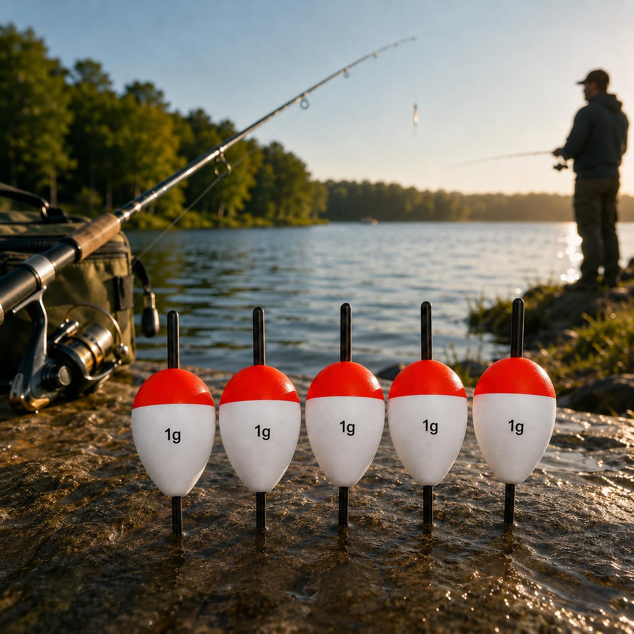 VAYINATO® 1g EVA Foam Fishing Floats (5 Pcs) Red & White High-Visibility Fishing Bobbers for Sensitive Bite Detection, Long Casting, Freshwater & Saltwater Fishing Accessories-image-46