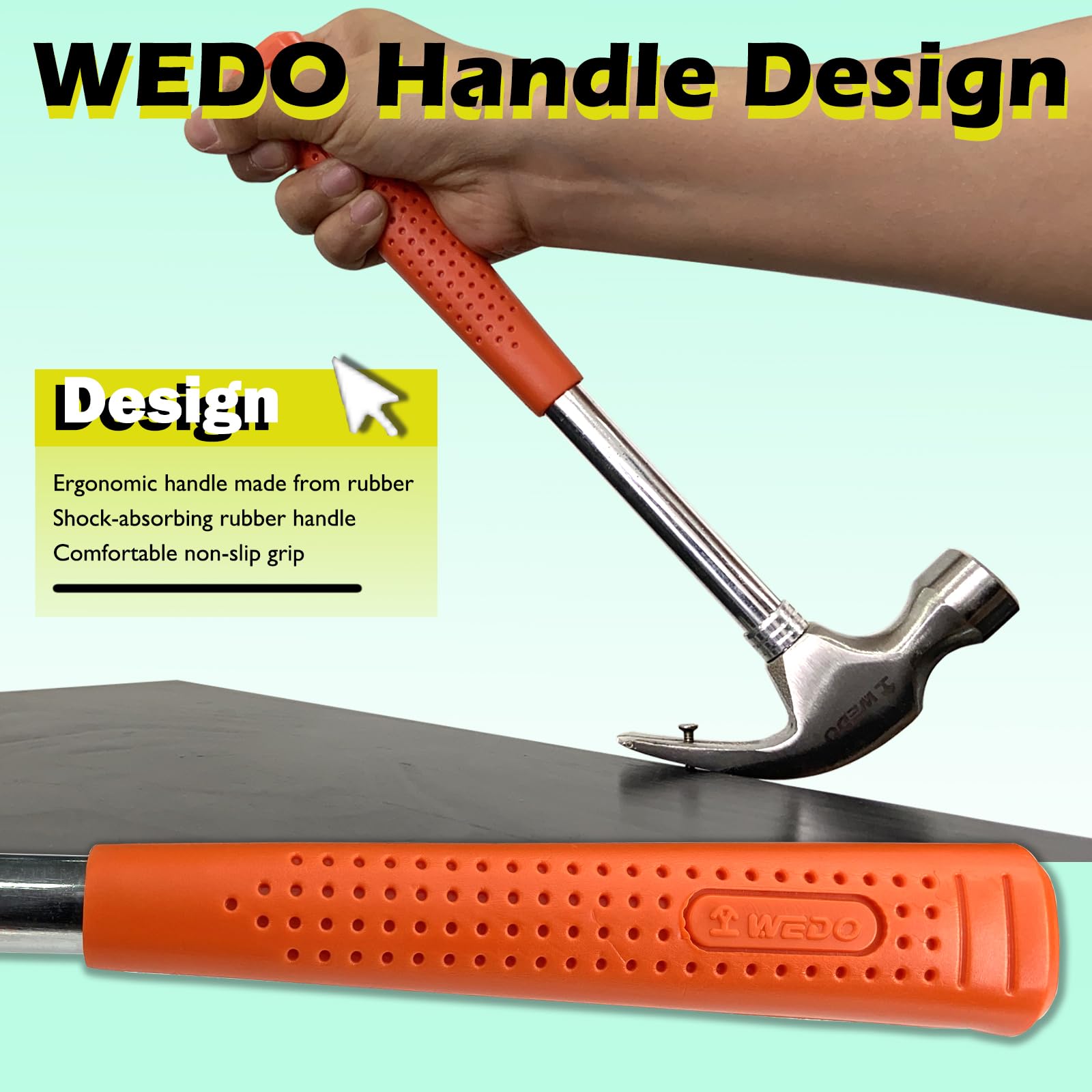 Marteau à Panne Fendue Hotooldo 226g – Petit Marteau électricien Forgé Pour Bricolage & Bois - 2