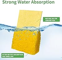 Vista 3 de Esponjas de cocina antiarañazos, 12 unidades, esponjas de celulosa comprimida, esponja biodegradable natural para platos de cocina, baño, autos