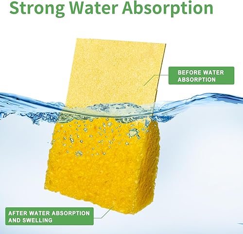 Miniatura 3 de Esponjas de cocina antiarañazos, 12 unidades, esponjas de celulosa comprimida, esponja biodegradable natural para platos de cocina, baño, autos