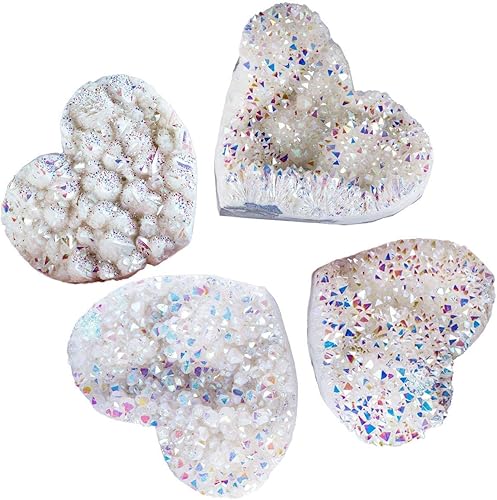 Miniatura 3 de Rockcloud Piedra bruta AB con revestimiento de titanio, figura de geoda drusa en racimo para decoración de boda en casa, oficina, 2 unidades