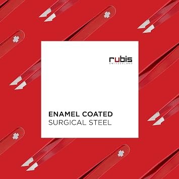 Rubis Evolution Swiss Cross Stainless Steel Tweezers Combined Pointed/Slanted Tips for Precise Eyebrows and Hair Removal, 1K901,Rubis Switzerland Swiss Made World Renowned Precision