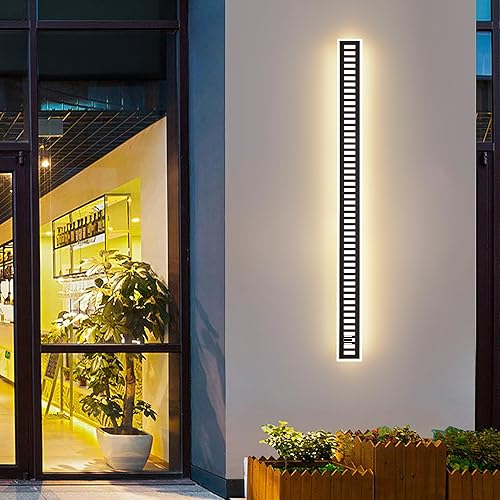 rosysky Modern Outdoor Wall Sconce 60W 72.8in LED Patio Wall Light Fixture Black Exterior Wall Sconces Long Acrylic Wall Lighting Waterproof for Living Room,Porch,Garage,Courtyard
