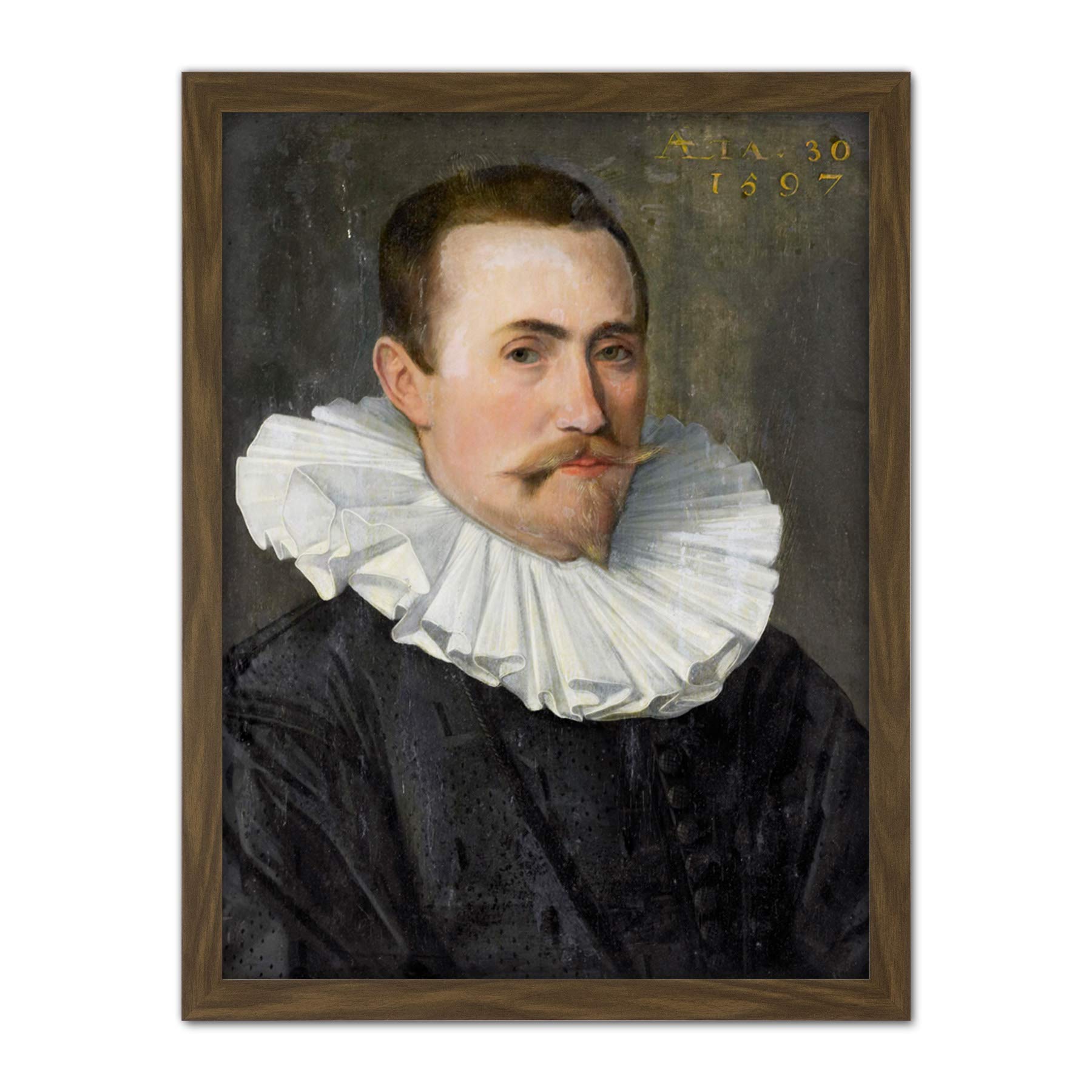 Artery8 Portrait Of A Man 1597 Painting Artwork Framed Wall Art Print 18X24 Inch