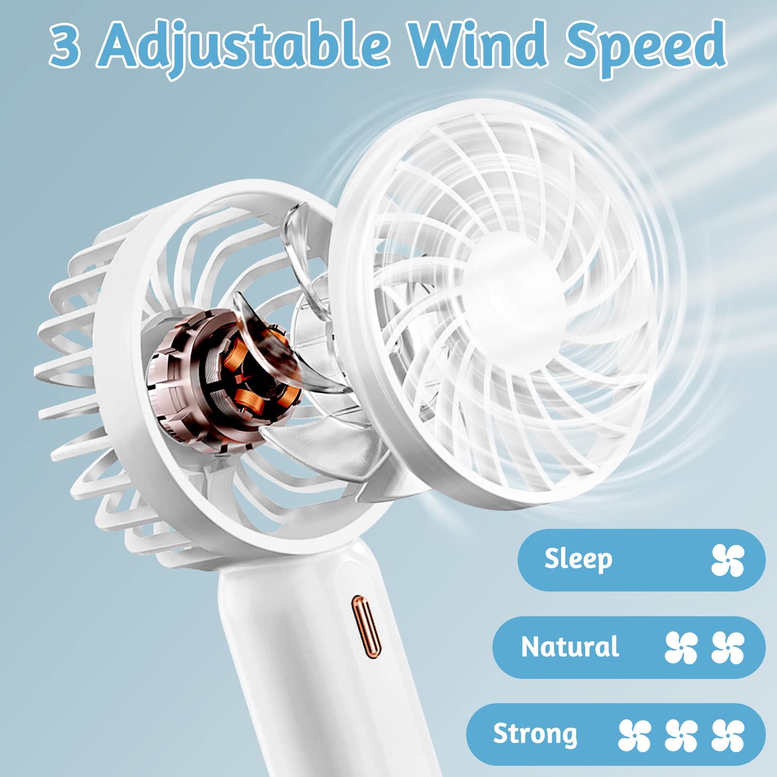 AMFUN Ventilateur à Main, Mini Ventilateur Portable, Ventilateur De