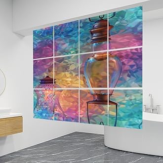 12 PCS Hanging Room Divider Orchestrated Chaos Oil Lamp Lighted Abstract Art Decorative Solid PVC Board Screen Panels Room Partition Wall Screen Panels for Bedroom Living Dining Room