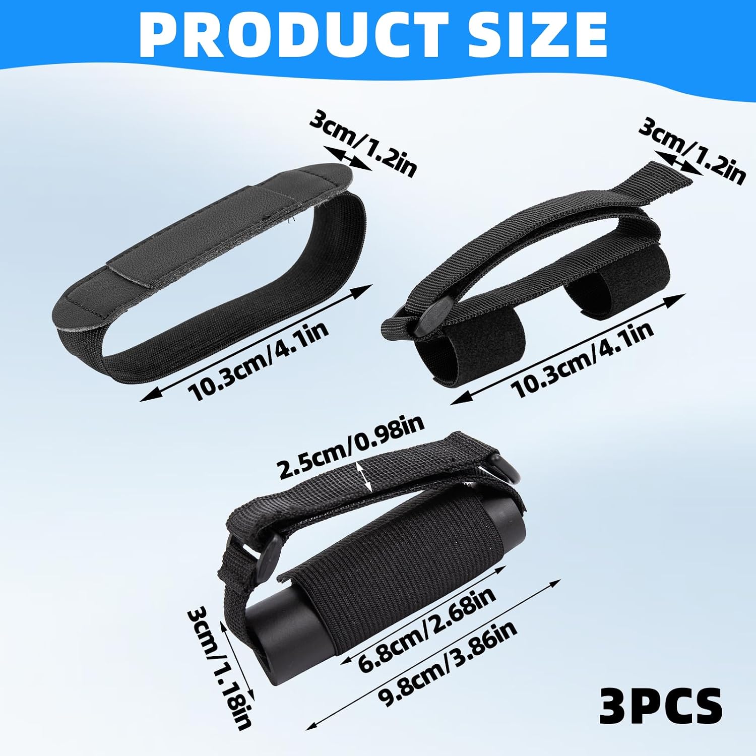 3 PCS Universal Cuff, Adjustable Holder Strap for Hand Grip, Adaptive Utensils for Elderly, Practical Adaptive Equipment for Hands, Parkinsons Aids for Living for Weak Grip(Black)
