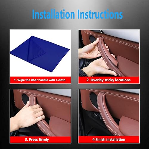 Miniatura 5 de GEATaaT Cubierta para manija de puerta compatible con BMW X5 Series E70E70 LCI 2008-2013, BMW X6 Series E71E72 2008-2014 (3 piezas) (negro)