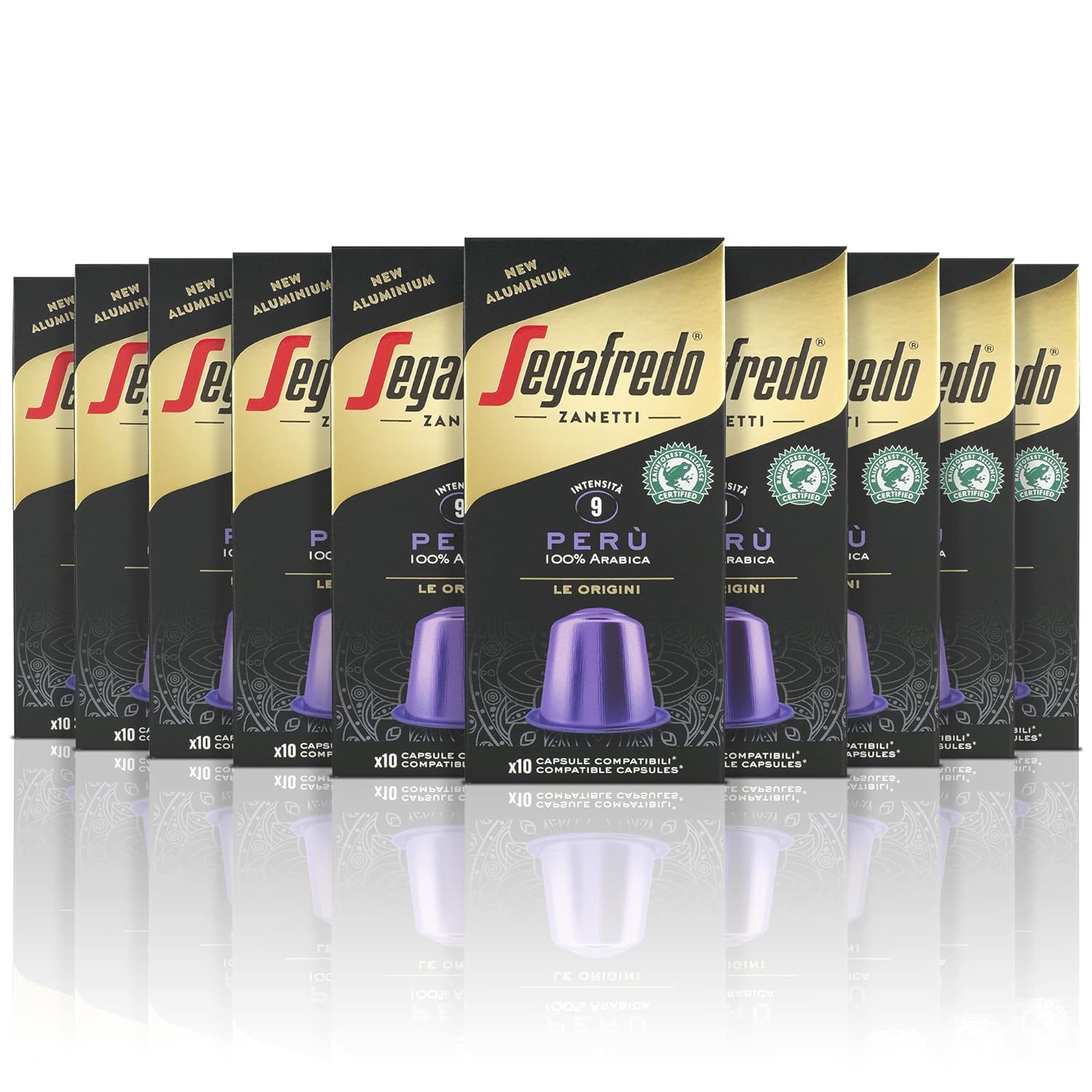 Segafredo Le Origini Peru - 100% Arabica - Aluminiowe kapsułki do kawy - kompatybilne z Nespresso - bogate i aksamitne - 10 x 10 kapsułek