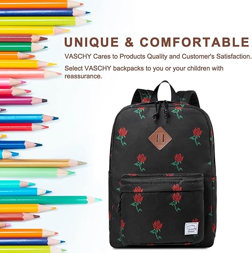 Miniatura 7 de VASCHY - Mochila ligera resistente al agua, mochila casual para mujeres, adolescentes y niñas, rosas