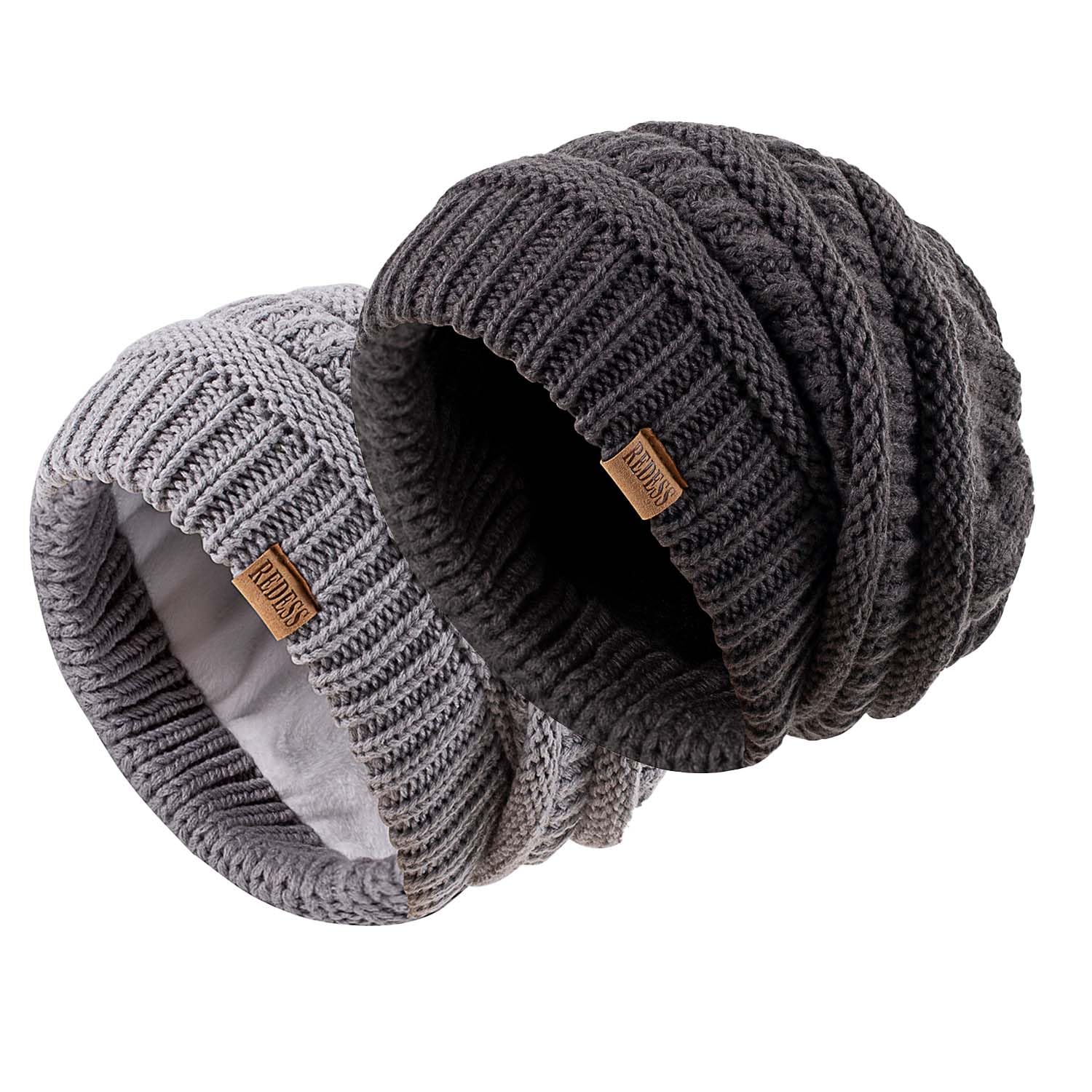 REDESS Slouchy Beanie Hat per Uomo e Donna Winter Warm Chunky Soft Oversize Cable Knit cap
