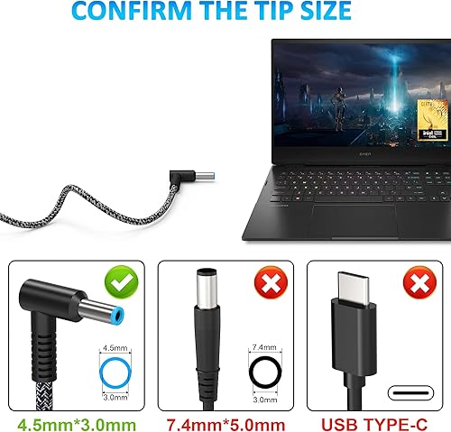 Miniatura 5 de Adaptador de CA de 200 W, cargador para laptop HP Omen Pavilion Gaming 15 16 17 15t 17t, ZBook 15 15u Fury Studio Power G3 G4 G5 G6 G7 G8 estación