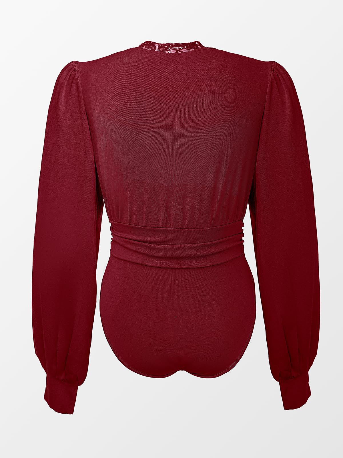 CUPSHE Body en dentelle pour femme avec col en V plongeant et manches longues