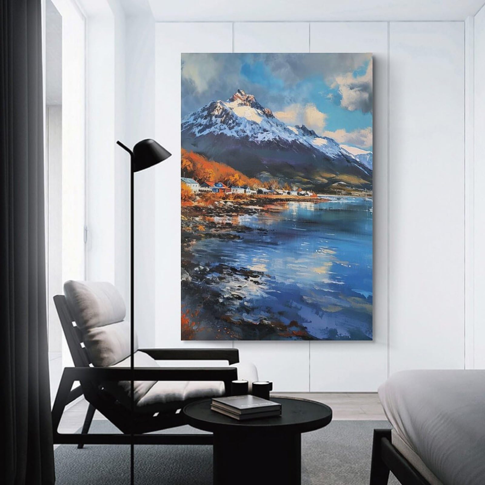 Junmoney Fuji Seaside Majesty Decorative Canvas Print 16x24inch(40x60cm), for Study, Office Or Focused Interiors, Wall Art That Adds Style to Work Areas