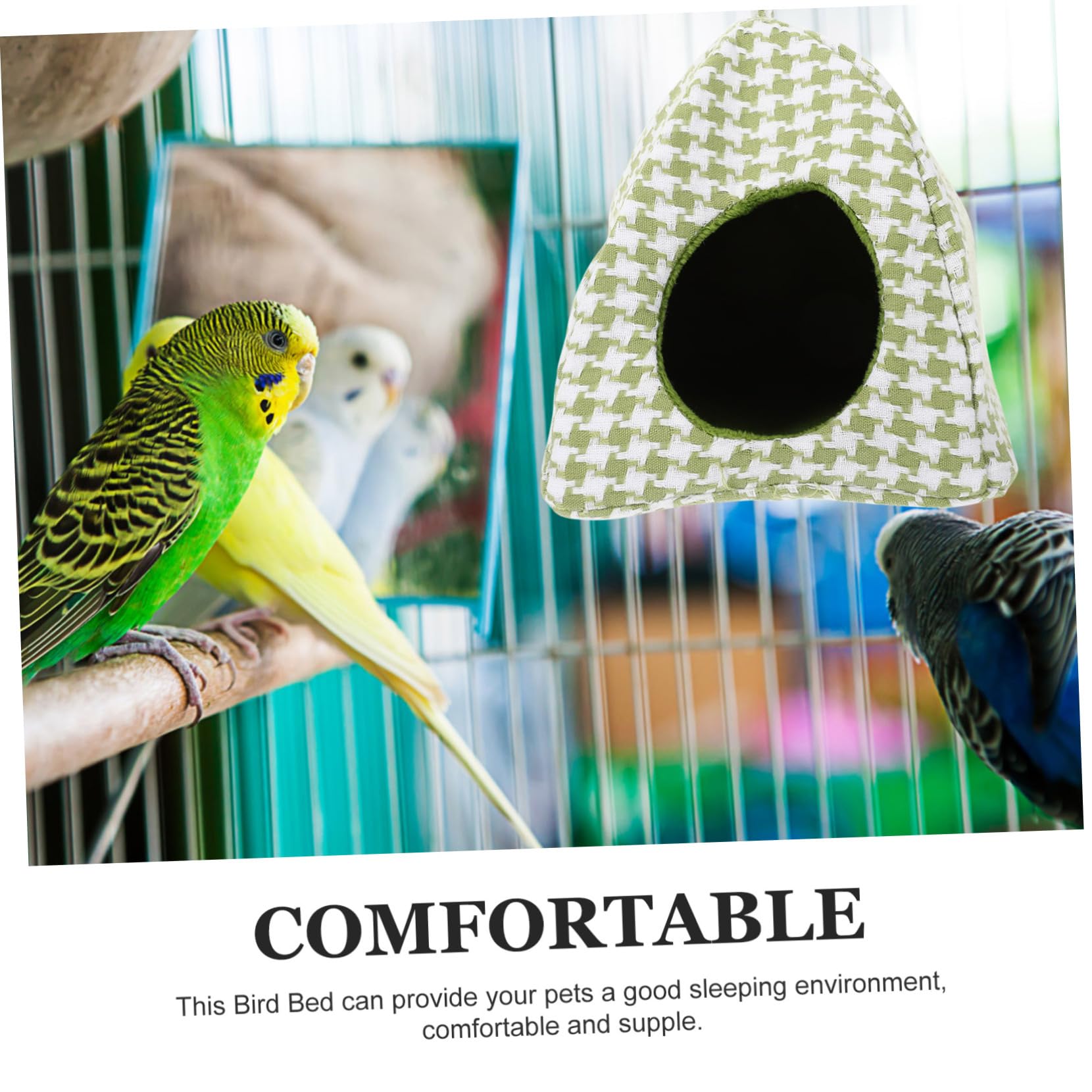 minkissy Hamaca de nido de pájaros, hamaca para mascotas, hamaca de felpa, jaulas de pájaros pequeñas para periquitos, nido de loro de invierno, suministro de pájaros, hamaca colgante para jaula nido