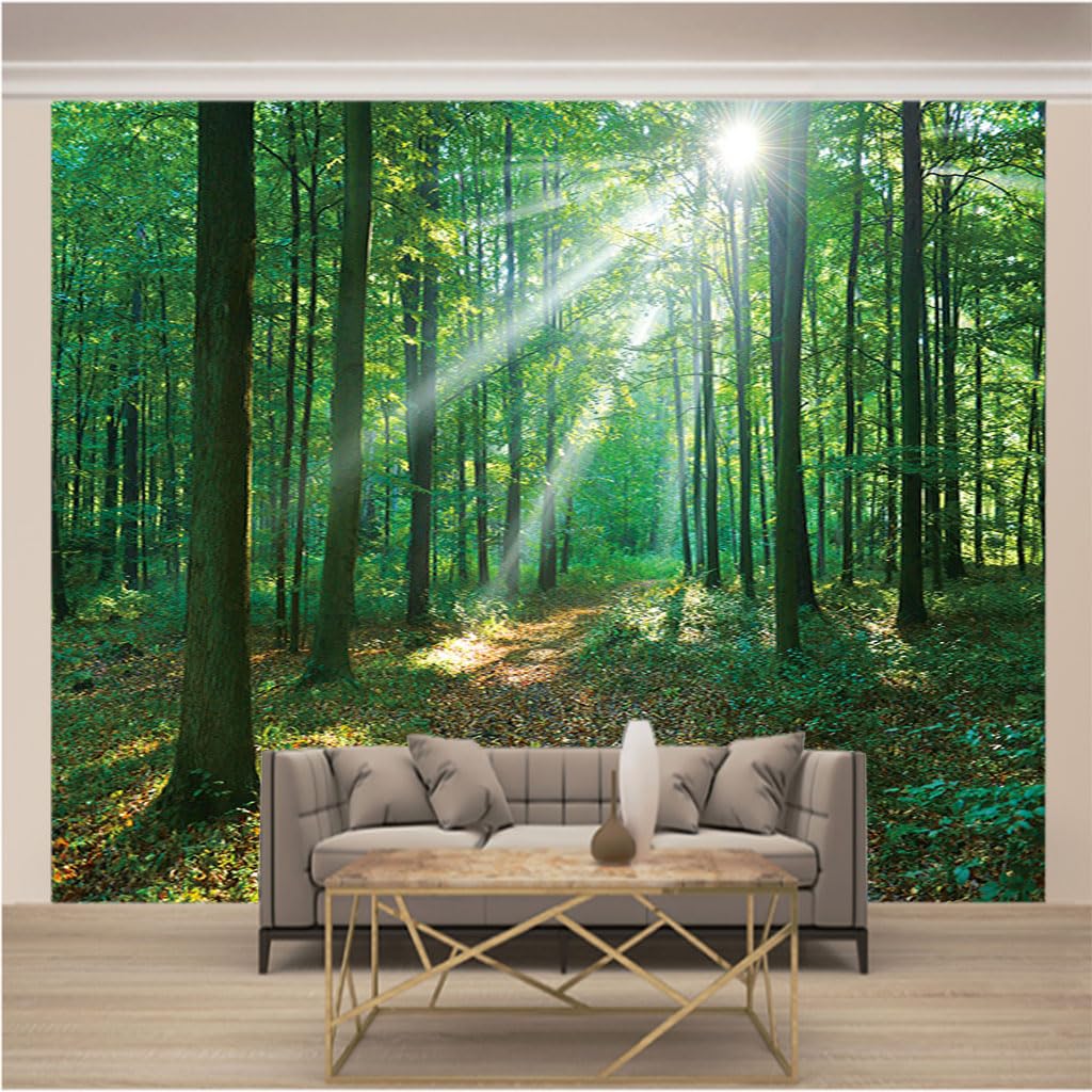 Papier peint panoramique trompe l'oeil 3d lavable et résistant pour tv