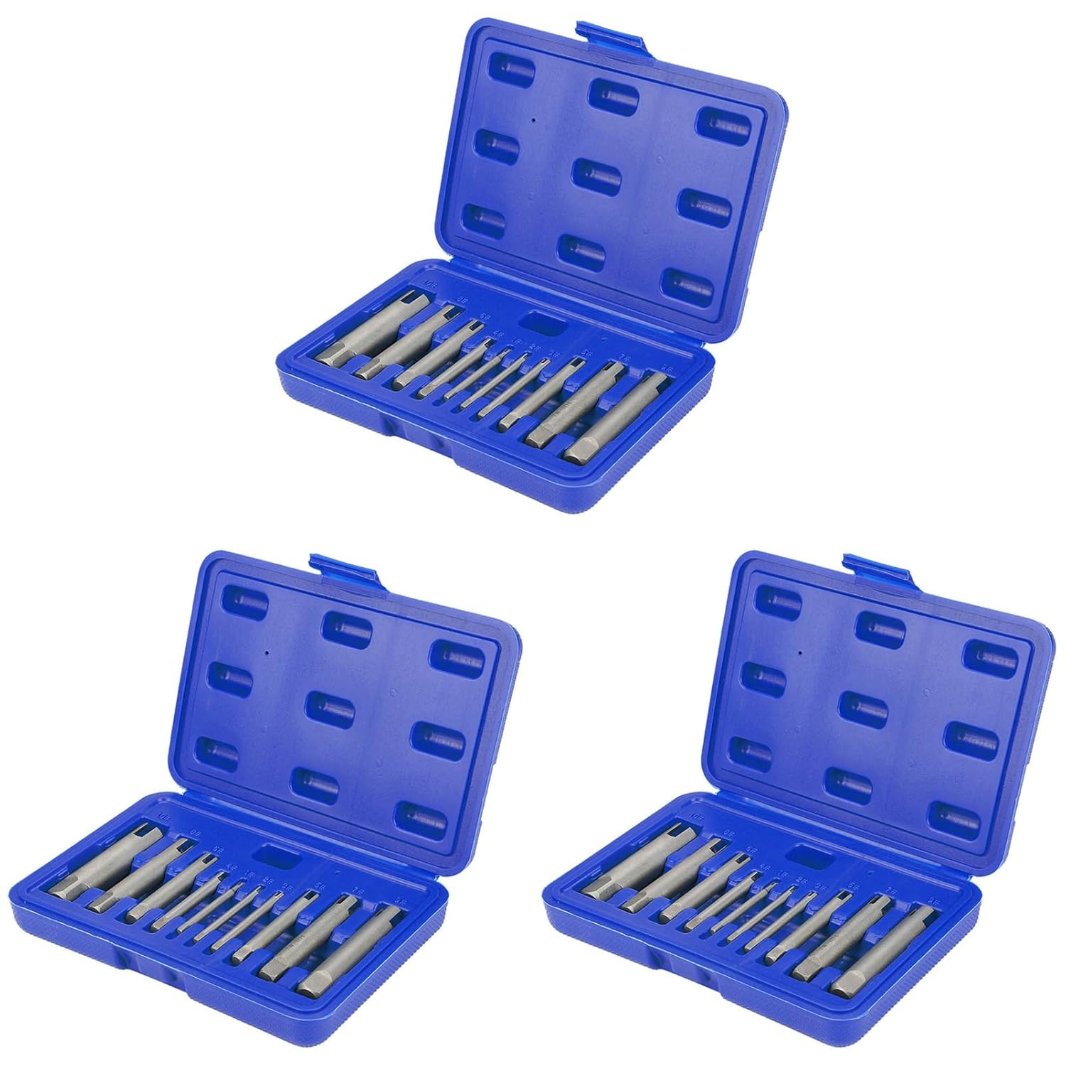 3PCS Screw Tap Extractor Set, High Speed Steel, Easy Out Broken Screws, Suitable for Industrial Work and Home Repairs