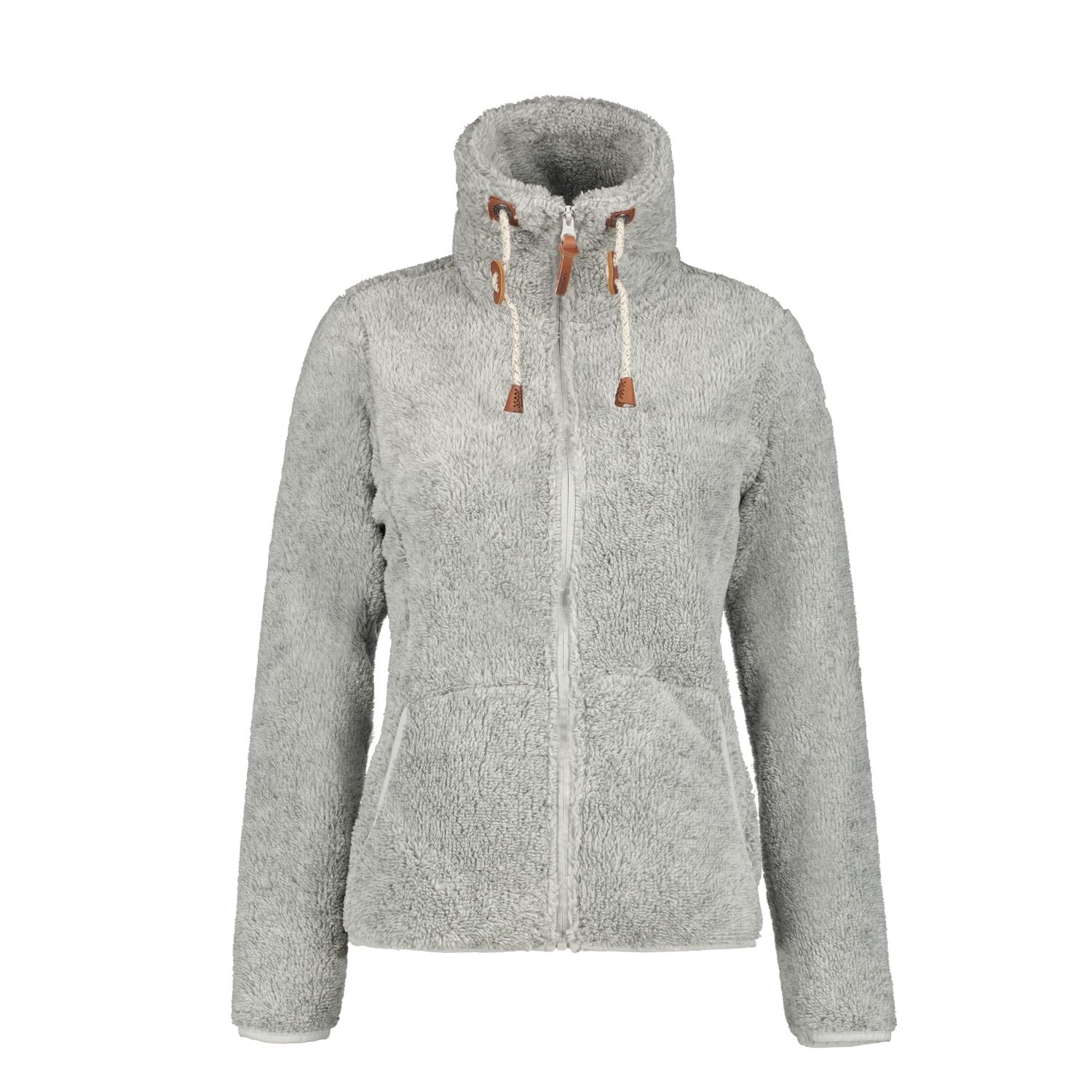 ICEPEAK Colony Teddy Fleecejacke Damen Langhaarfleecejacke, Farbe:Grau, Größe:XL
