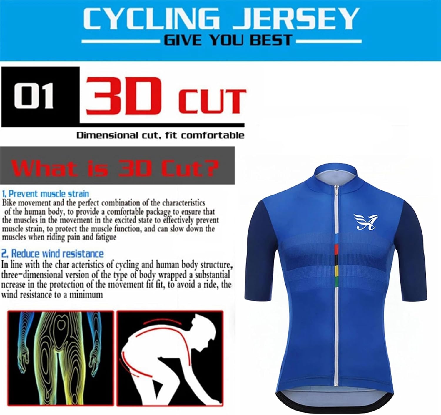 Tuta Ciclismo Uomo Estate – Maglia E Salopette Con Cuscinetto Gel 9D, Manica Corta, Traspirante