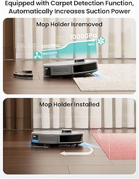 Lefant M2S Plus Robot Vacuum with Mop, 10,000Pa Suction, 75 Days Hands-Free