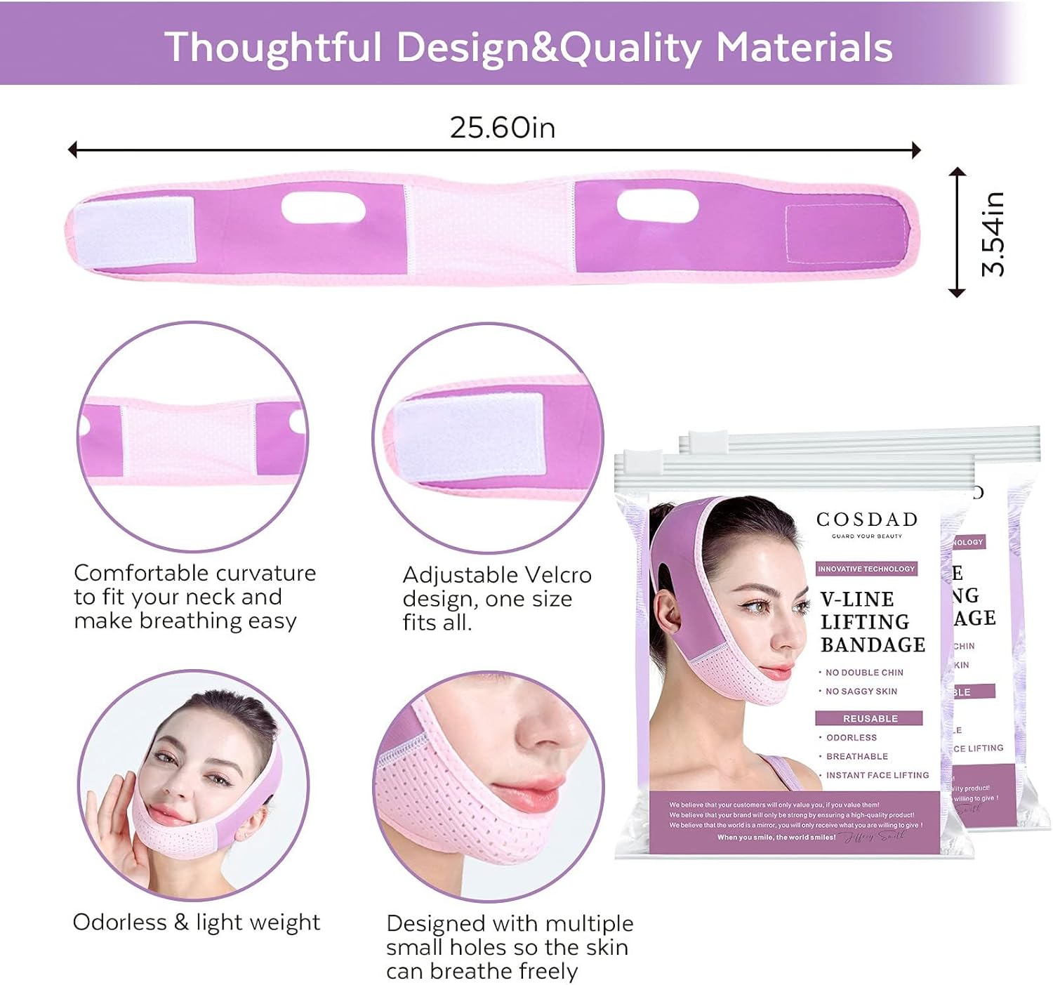 Chin Strap for Sleeping – Double Chin Support & Jawline Shaping Tape – Reusable V Line Band and Face Lift Tape for Women – Comfortable, Breathable – One Size Fits Most - Image 4