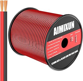 12 Gauge Electrical Wire 100FT, 12 AWG Wire 2 Pin 2 Color Red and Black Cable 12V Strips Extension Wire PVC Flexible Wire 12V/24V DC Cable Low Voltage Wire 12 Gauge Stranded 2 Conductor Wire