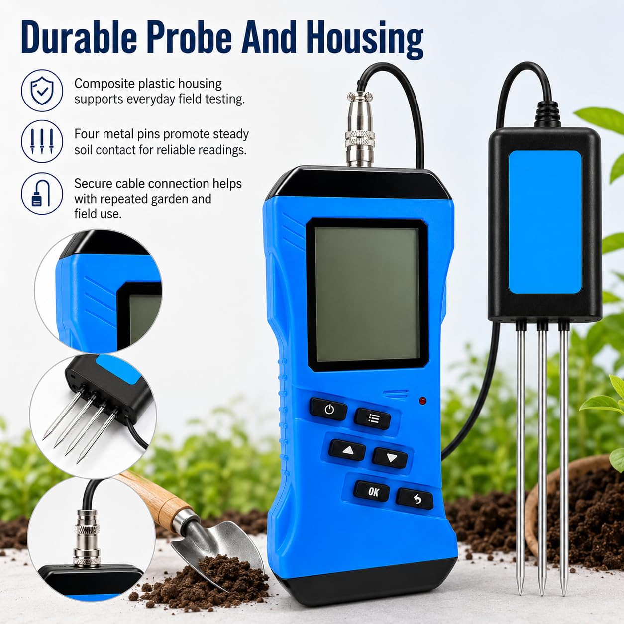 Tester del terreno 7‑in‑1, intervallo di temperatura da -40 ℃ a 80 ℃