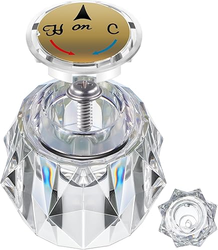 Dreyoo Mango de grifo compatible con Delta Faucet RP2391, kit de manija de perilla transparente simple con orificio de desplazamiento para