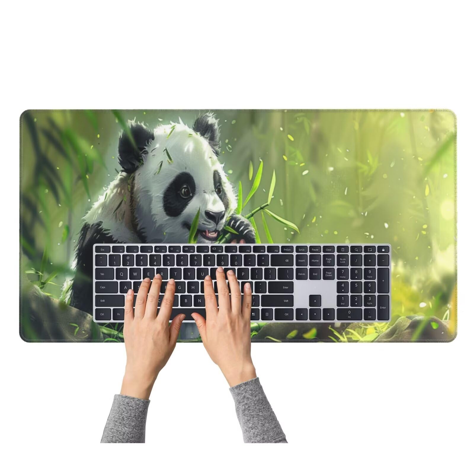 Tappetino Mouse Cina Panda gigante tappetino mouse xxl gaming 1200x600x3mm Grande Tappetino per mouse waterproof，superficie prova di versamento e base antiscivolo，casa Ufficio scrivania Decor F42