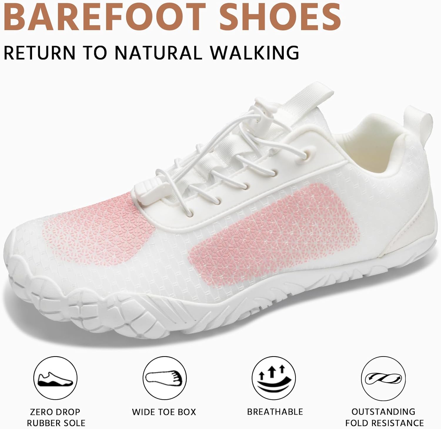 Hiking Cloud-Like Barefoot Shoes Women Men Footwear,Minimalist Trail Running Shoe for Women,Wide Toe Box Zero Drop Slight Arch-Support Breathable Walking Shoes,Non-Slip Flexible Gym Workout Shoes
