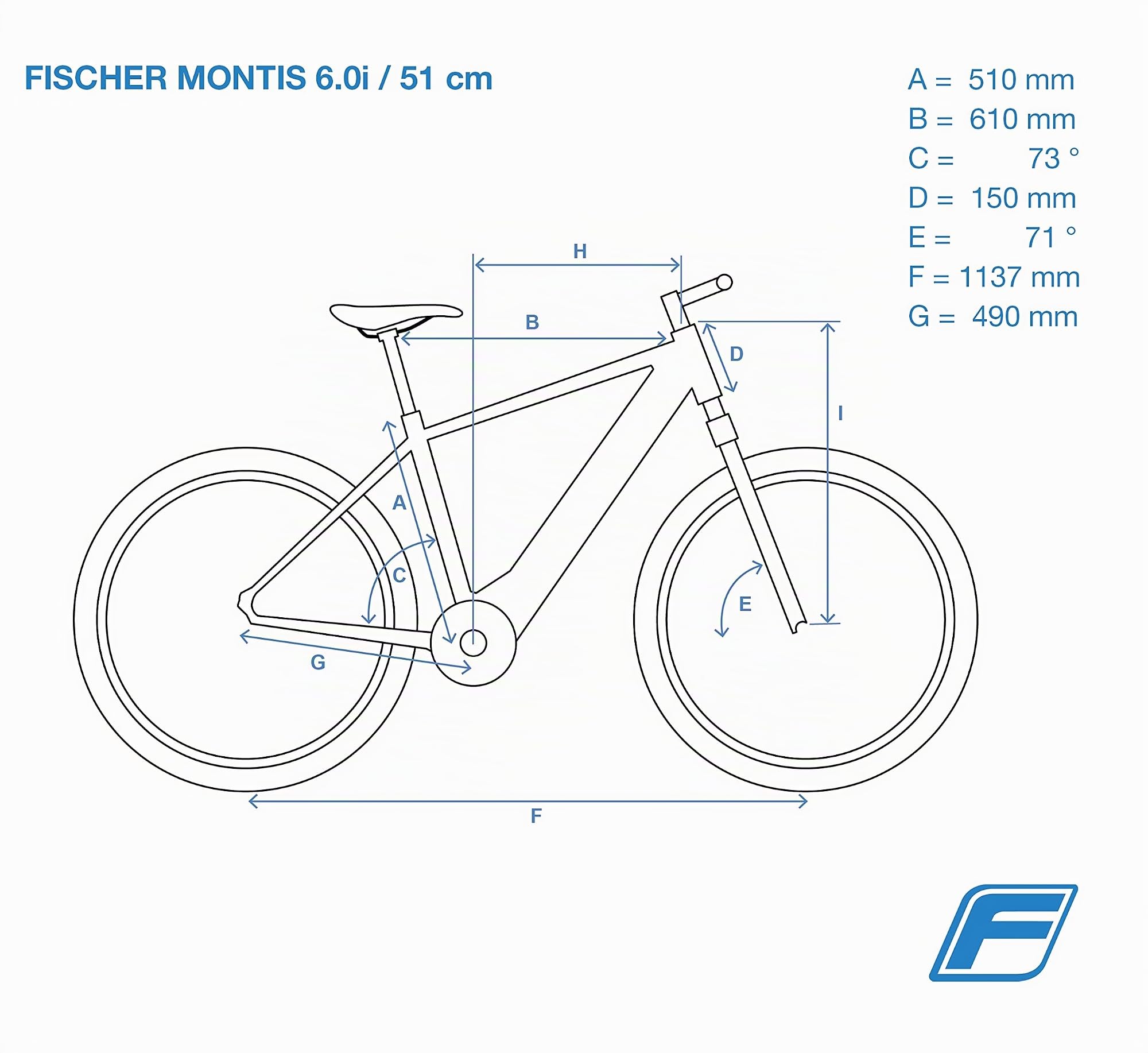 FISCHER E-Bike | MTB MONTIS 6.0i biciclette elettriche, blu opaco, 51-504 Wh