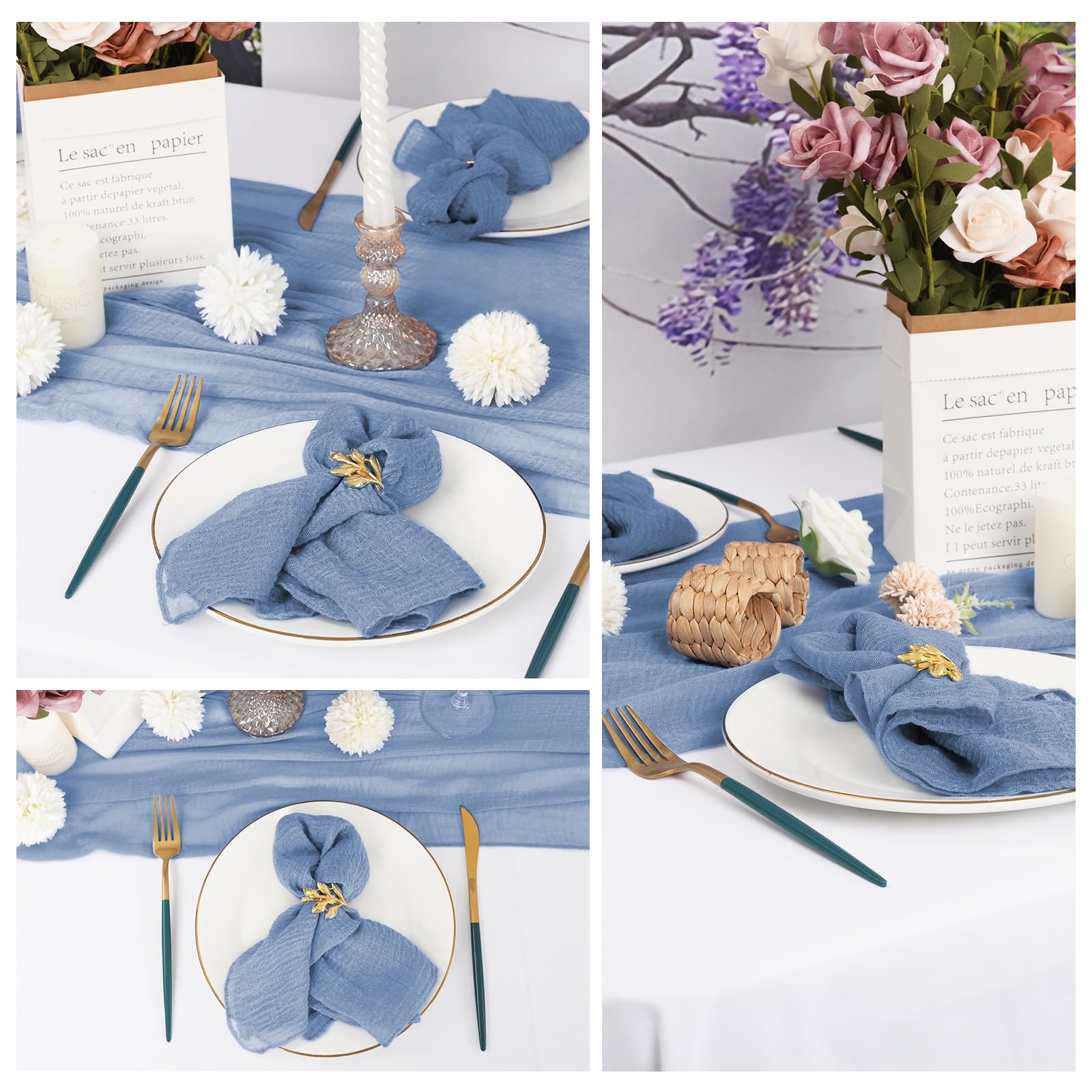 Servilletas De Tela Gruesas De Algodón Y Lino, Juego De 6 Servilletas  Suaves De 17 X 17 Pulgadas, Servilletas De Mesa A Granel Para Bodas,  Fiestas, Caramelo, image size:1600x1600