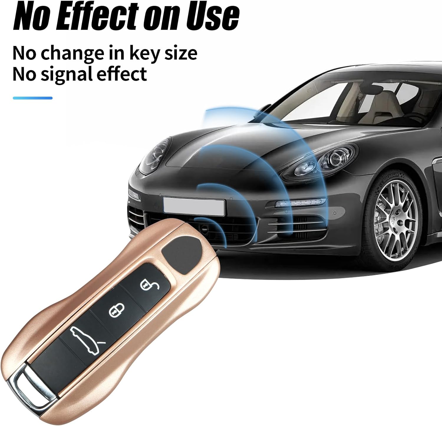 Neodymium Gold Key Fob Cover Compatible with Porsche Cayenne 2018-2025 Panamera 2017-2024 911 2019-2023 Taycan 2019-2024 Compatible with Porsche Key Cover - Image 6