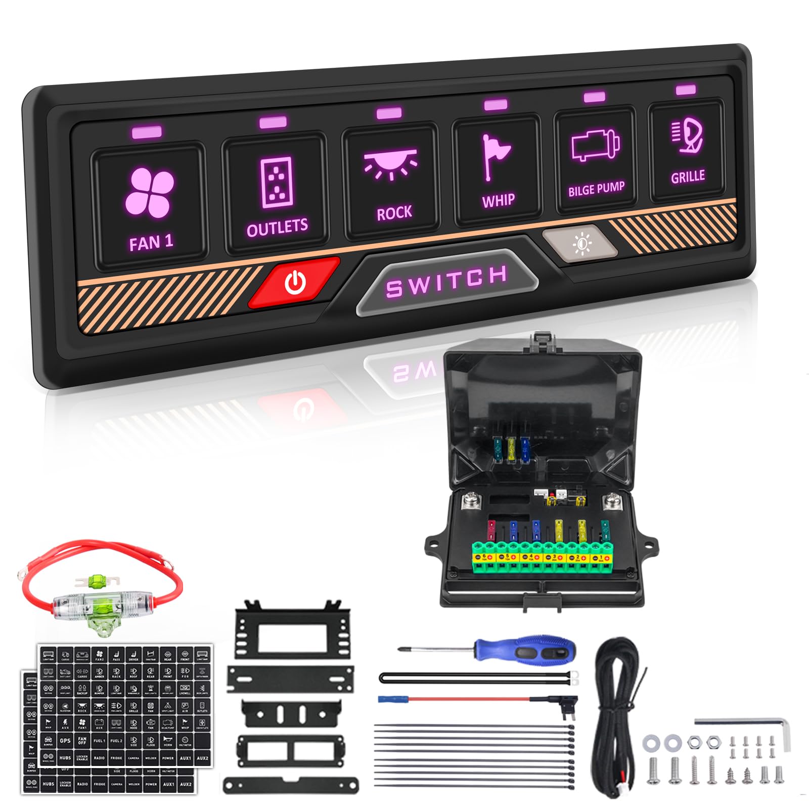 Amazon.co.jp: ZAMLIE RGB 6ギャングスイッチパネル APPコントロール