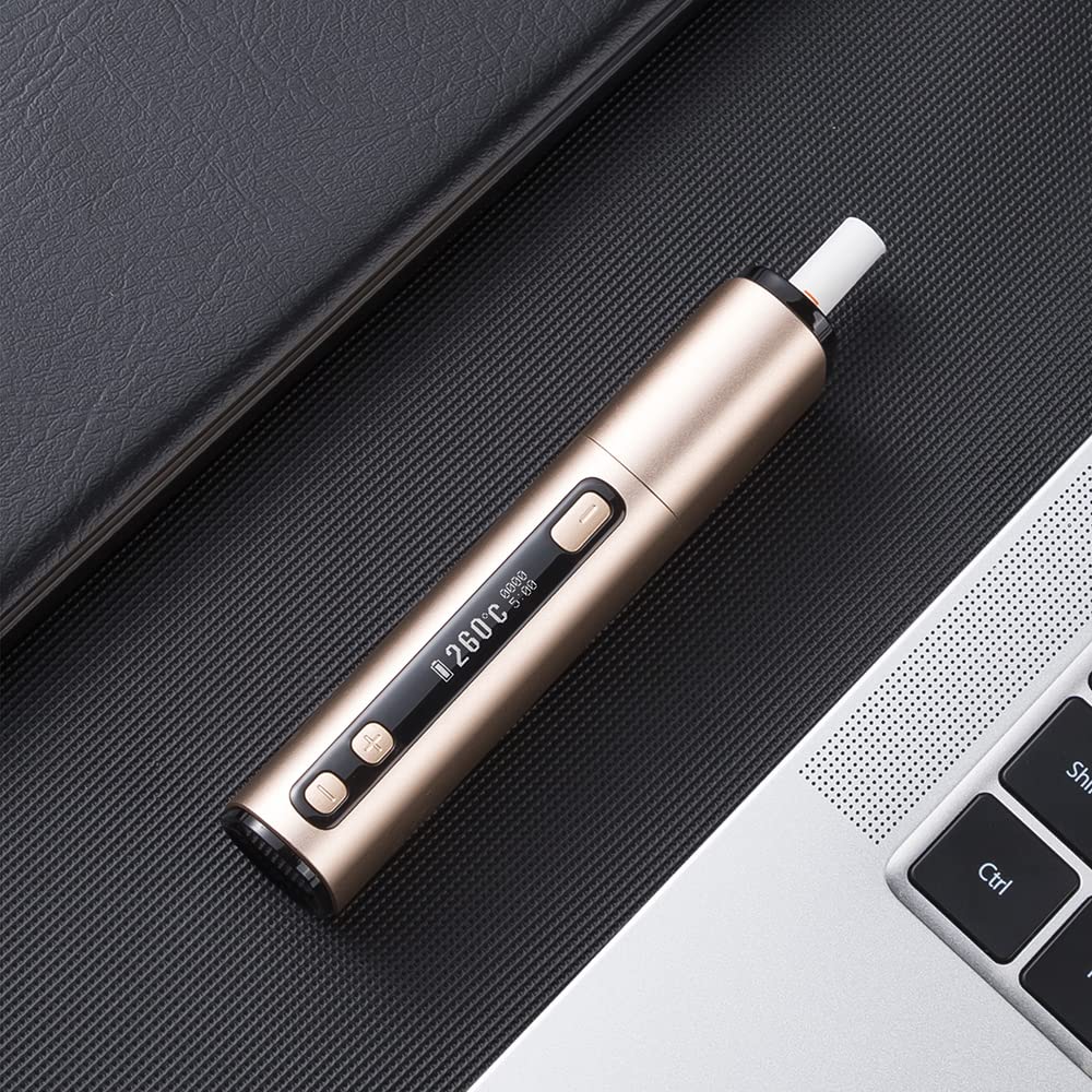 LAMBDA Dual Heat Not Burn Device 3200 mAh OLED Display Einstellbare Temperatur Heizung Gold