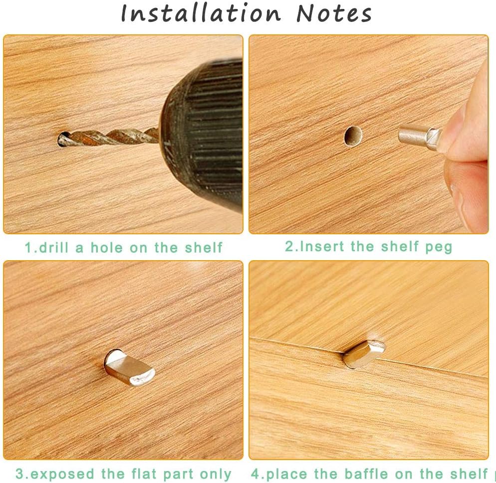 100pcs 3 Styles Shelf Support Pegs, L-Shaped Bracket Style, Flat Spoon, Cylindrical Shaped.