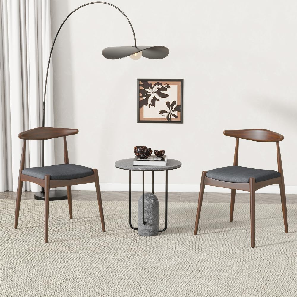 Chair (Set of 2), Chair Office Chair Chairs Living Room (Charcoal + Fabric)