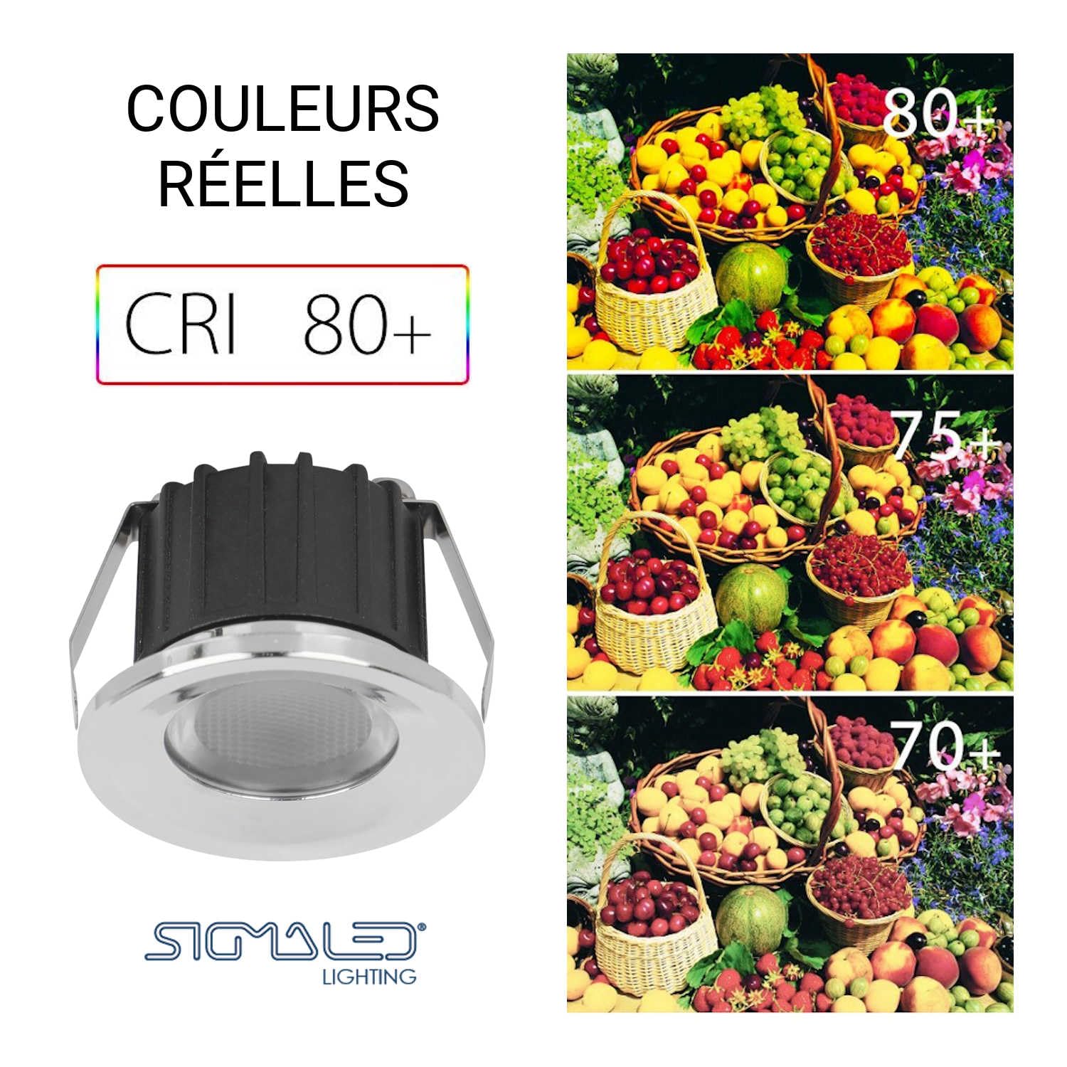Sigmaled lighting, MINI SPOT LED 3W pour extérieur dimmable, IP54 Résistant aux éclaboussures, 300lm, Blanc Chaud 3000K, Spot encastrable 220V / 230V AC, Driver NON REQUIS, 2 pièces (1 boîte de 2