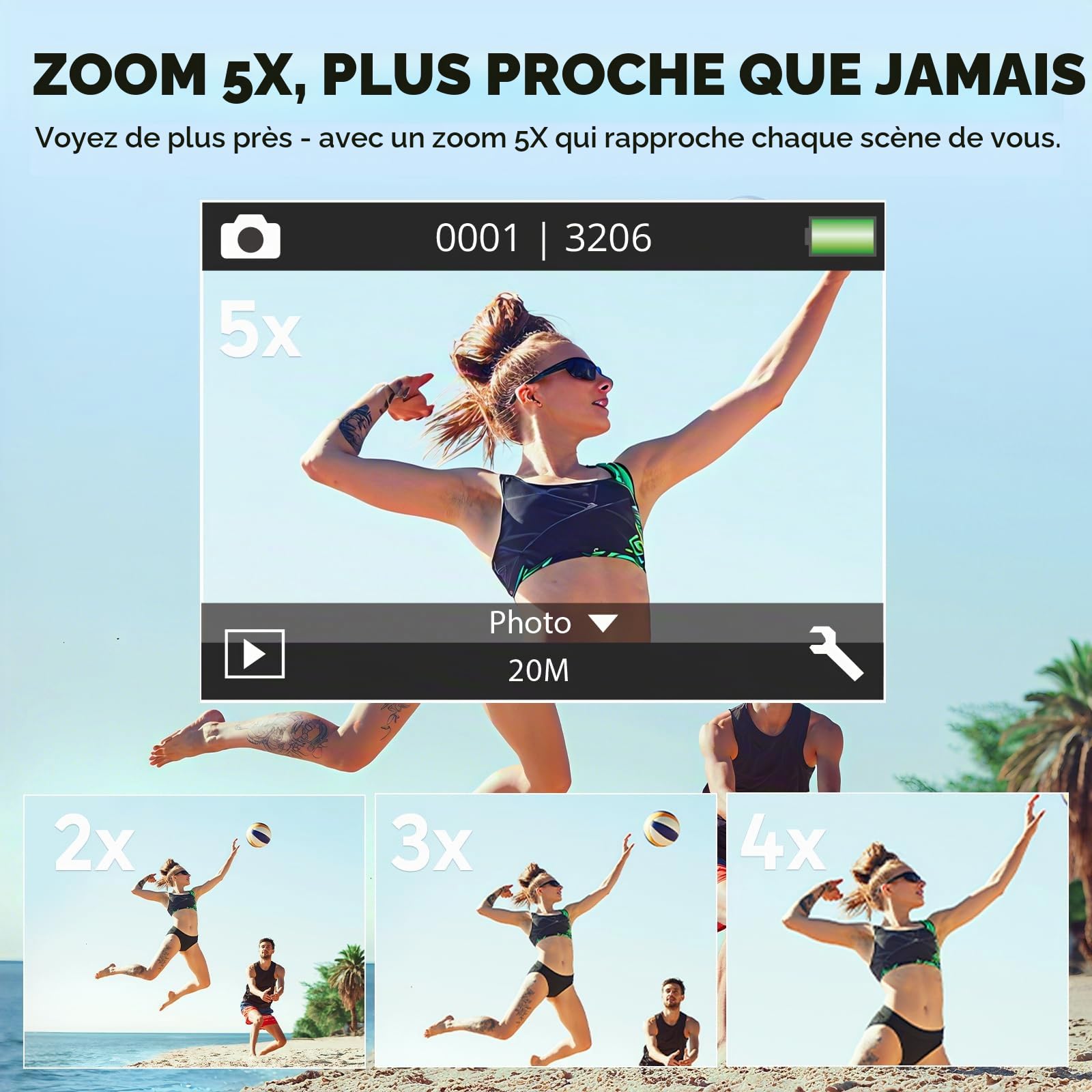 AKASO EK7000 Pro Caméra Sport 4K avec Carte MicroSDXC 64GB, 20MP WiFi Action Caméra Sportive avec Ecran Tactile, EIS Stabilisateur, Télécommande, 170° Angle Réglable, Étanche 40M et 2 Batteries